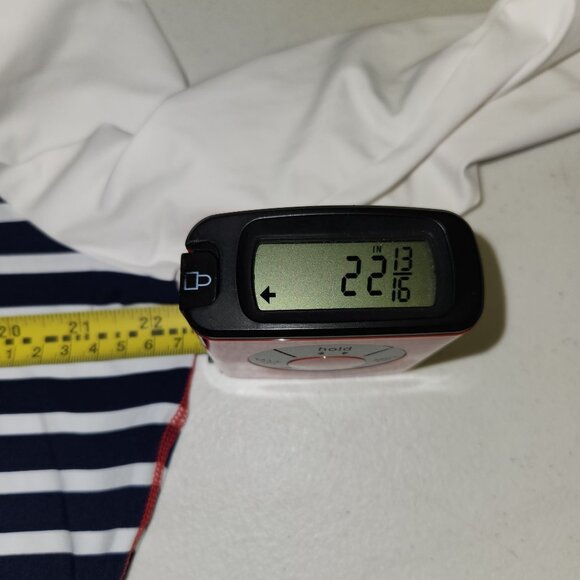 Lands End Womens Striped Long Sleeve Shirt XL Navy & White Stretch Cotton Blend - Picture 4 of 6